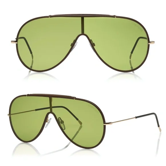 New TOM FORD Mack Aviator Green Lens Sunglasses - Picture 8 of 16